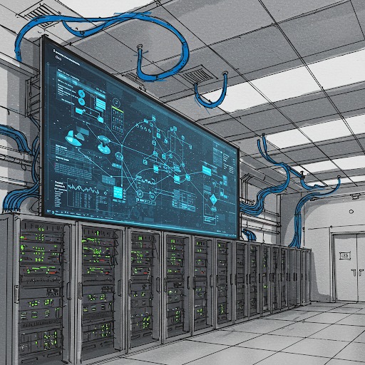 Hand holding a digital tablet with futuristic technology and data visualization